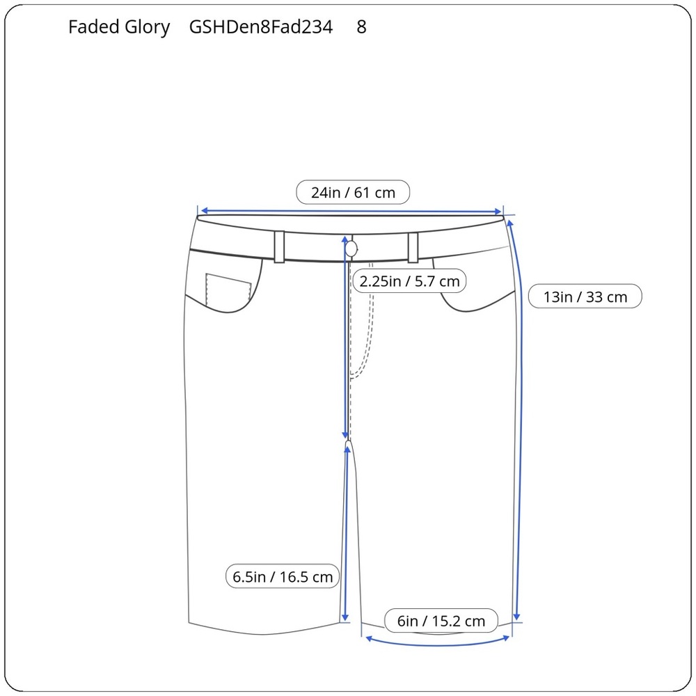 Faded Glory Girls Denim Shorts - Picture 6 of 6